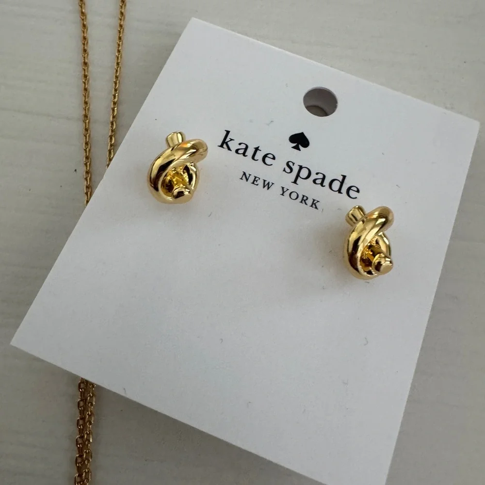 Kate Spade Neclace bracelet and earrings set gold jewelry